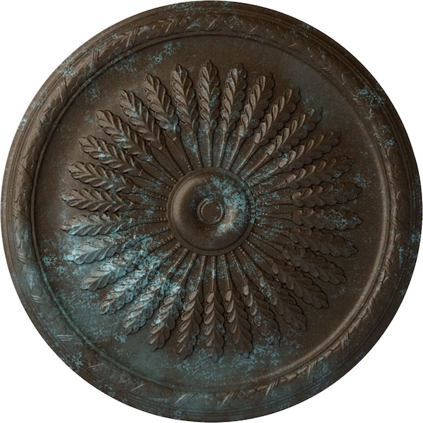Ekena Millwork Juniper Ceiling Medallion (Fits Canopies up to 7"), Hand-Painted Bronze Blue Patina, 36"OD x 1 1/2"P CM36JUBBS - main